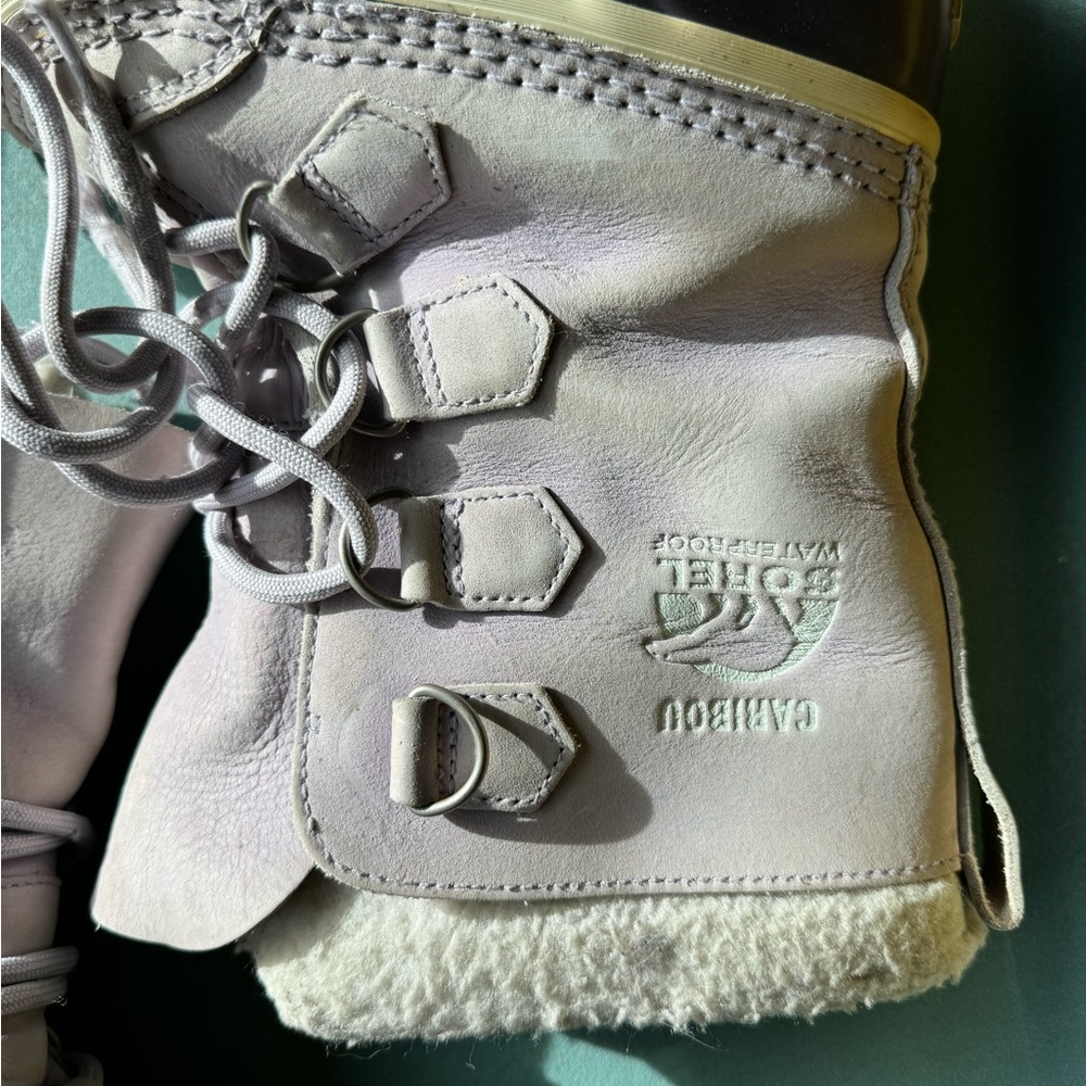 Sorel Caribou Light Purple Boots Waterproof Insulated Lace Up Women’s Size 8 - Picture 6 of 15